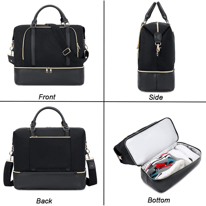 Borsa di cuoio di viaggio del Duffel degli uomini delle donne con la manica 17.3x14.5x8.3 del carrello»