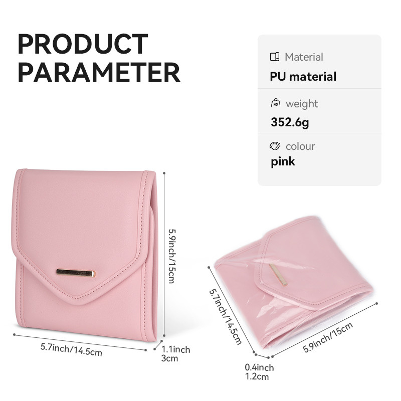 Borsa pieghevole 14.5x3x15cm di Mini Travel Organizer Jewellery Roll dell'alloggiamento sacchetto filtro di stoccaggio dei gioielli