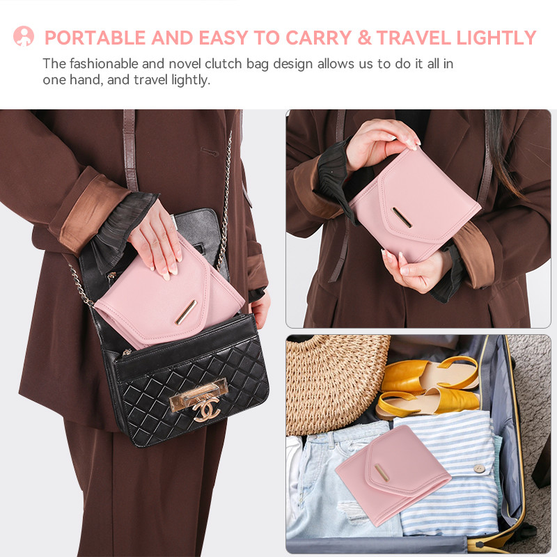 Borsa pieghevole 14.5x3x15cm di Mini Travel Organizer Jewellery Roll dell'alloggiamento sacchetto filtro di stoccaggio dei gioielli