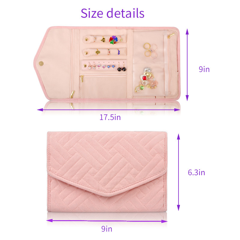 Organizzatore d'attaccatura Bag Portable Roll di caso di viaggio dei gioielli dell'orecchino su 23x15x1.5cm