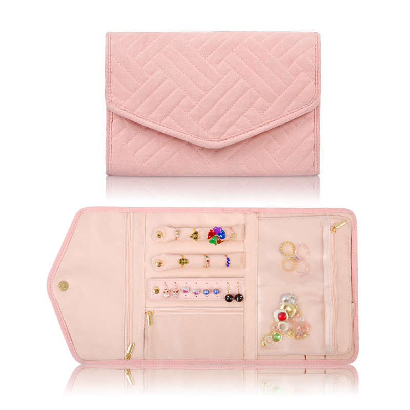 Organizzatore d'attaccatura Bag Portable Roll di caso di viaggio dei gioielli dell'orecchino su 23x15x1.5cm