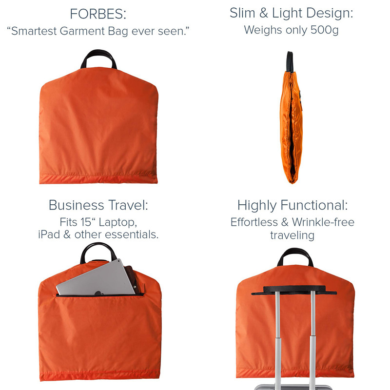 2 in 1 chiusura lampo di Carry On Mens Suit Hanger della borsa di Duffle dell'indumento intasca 1.1LBS