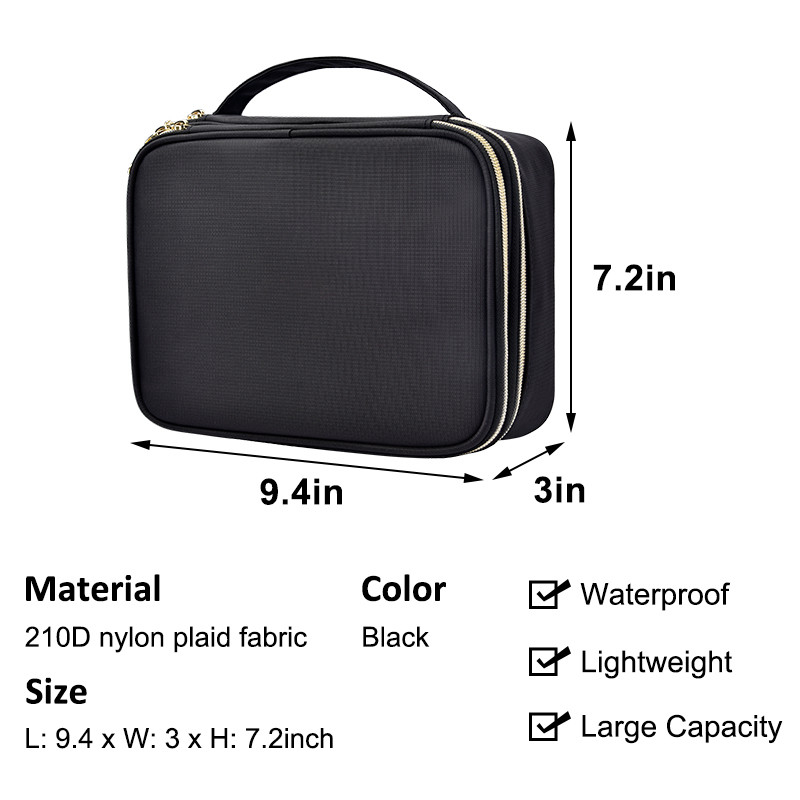 Grande viaggio 210D 9.4x3x7.2 di nylon di doppio strato della grande dei gioielli borsa di stoccaggio»