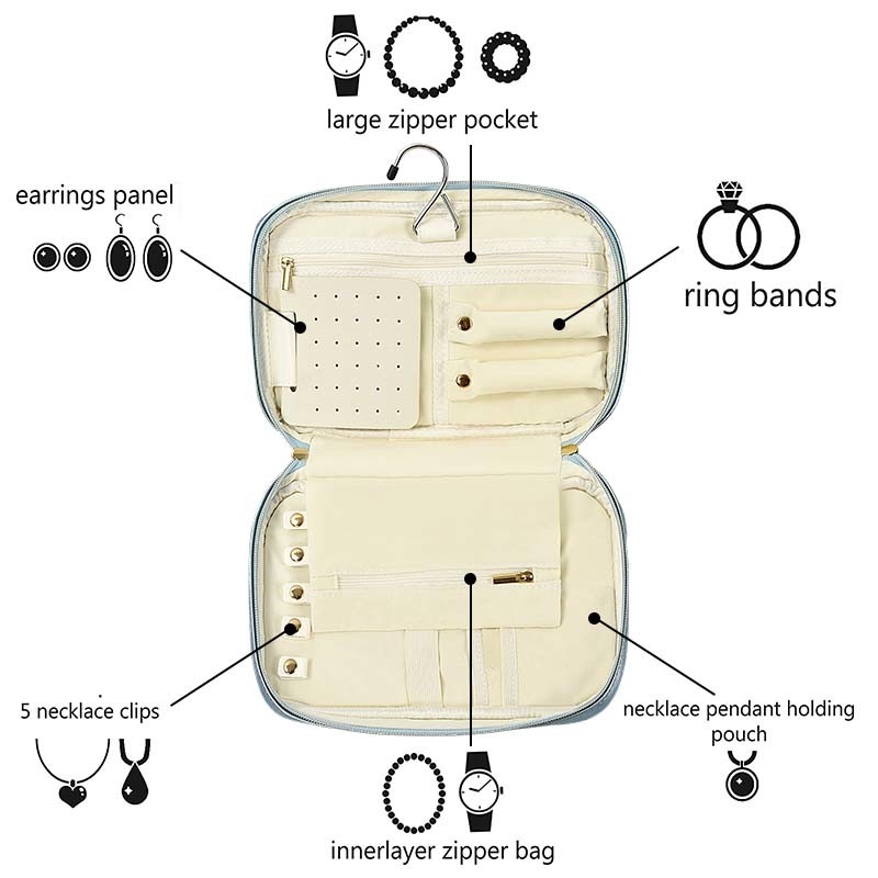 Organizzatore di cuoio Travel Portable 10x6.4x2 del contenitore di cassa dei gioielli di viaggio del piccolo Faux»