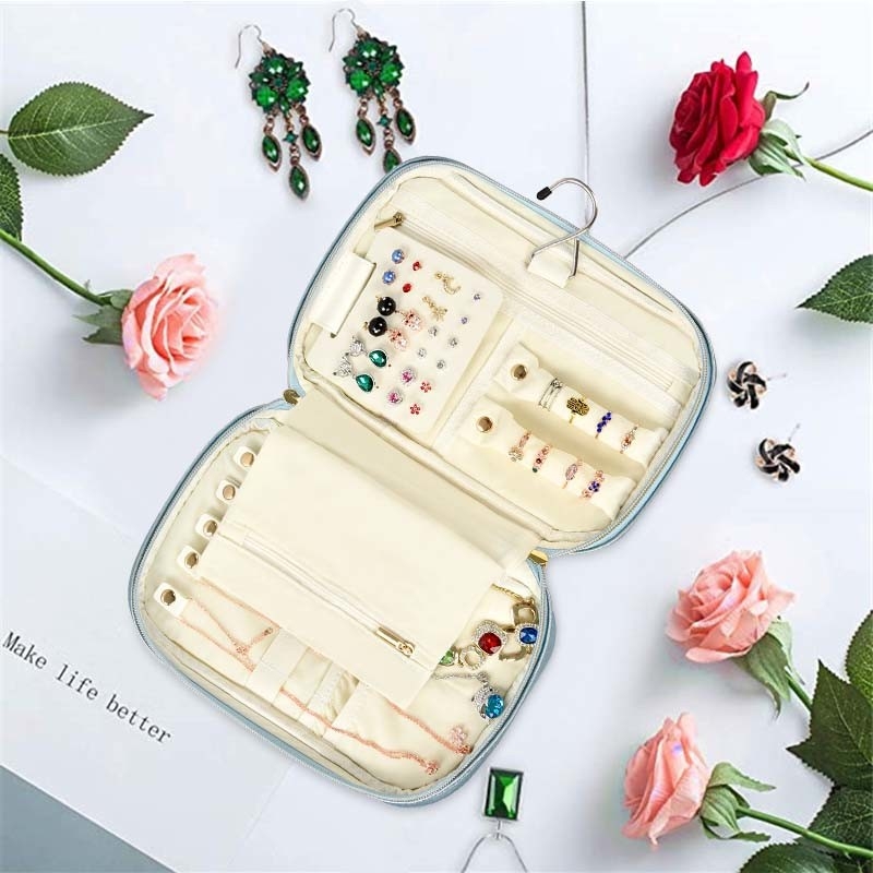 Organizzatore di cuoio Travel Portable 10x6.4x2 del contenitore di cassa dei gioielli di viaggio del piccolo Faux»