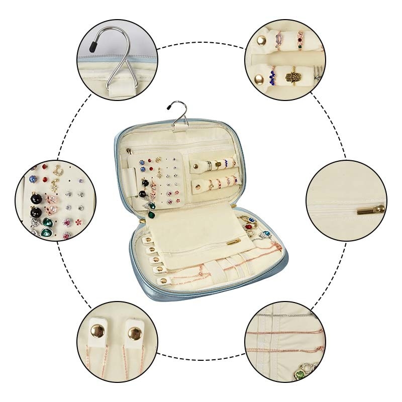 Organizzatore di cuoio Travel Portable 10x6.4x2 del contenitore di cassa dei gioielli di viaggio del piccolo Faux»