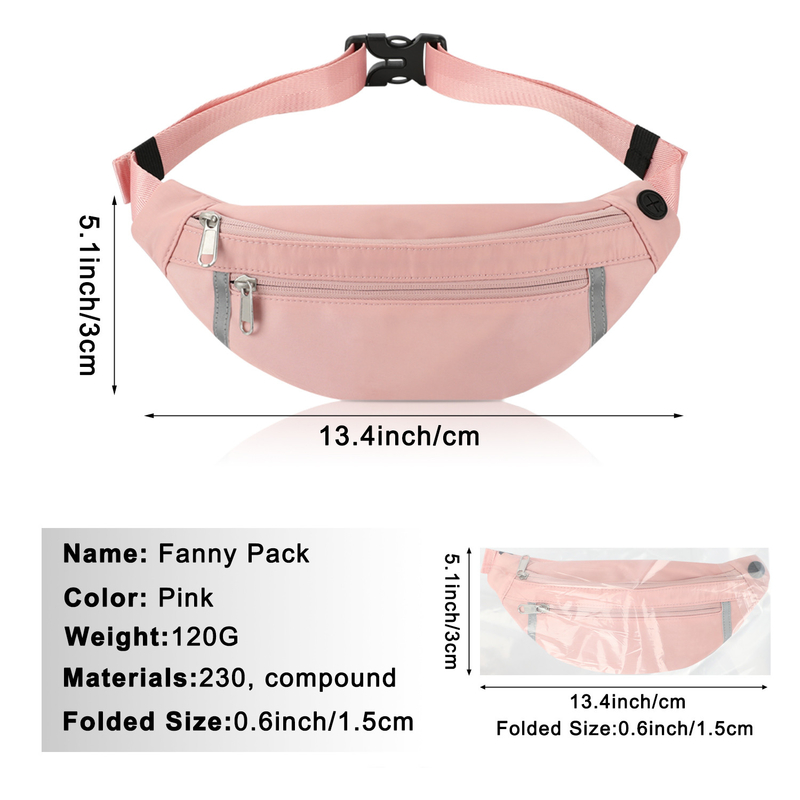Portafoglio Fanny Pink Pouch Waist Bag della spalla che fa un'escursione corpo inter- per le donne 12.8X9.6»