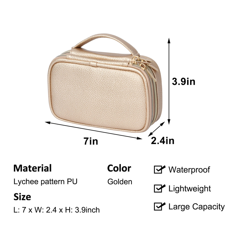 Caso 7x2.4x3.9 di Pouch Earring Travel dell'organizzatore di 2 di strato dei gioielli di stoccaggio sacchetti della borsa»