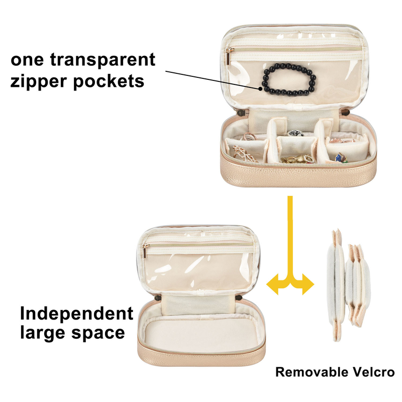 Caso 7x2.4x3.9 di Pouch Earring Travel dell'organizzatore di 2 di strato dei gioielli di stoccaggio sacchetti della borsa»