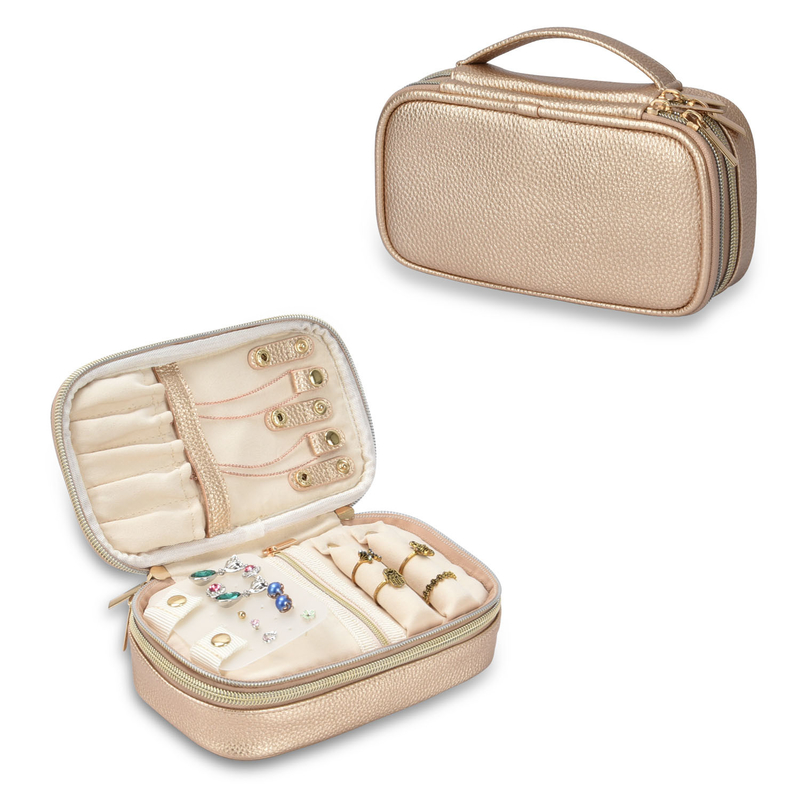 Caso 7x2.4x3.9 di Pouch Earring Travel dell'organizzatore di 2 di strato dei gioielli di stoccaggio sacchetti della borsa»