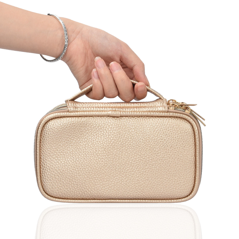 Caso 7x2.4x3.9 di Pouch Earring Travel dell'organizzatore di 2 di strato dei gioielli di stoccaggio sacchetti della borsa»