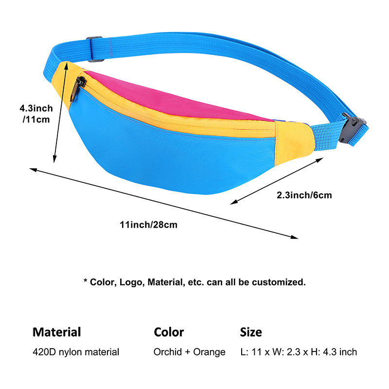 Pollice di nylon di Fanny Pack 420D 11X2.3X4.3 delle donne della borsa della vita dell'imbracatura della cinghia