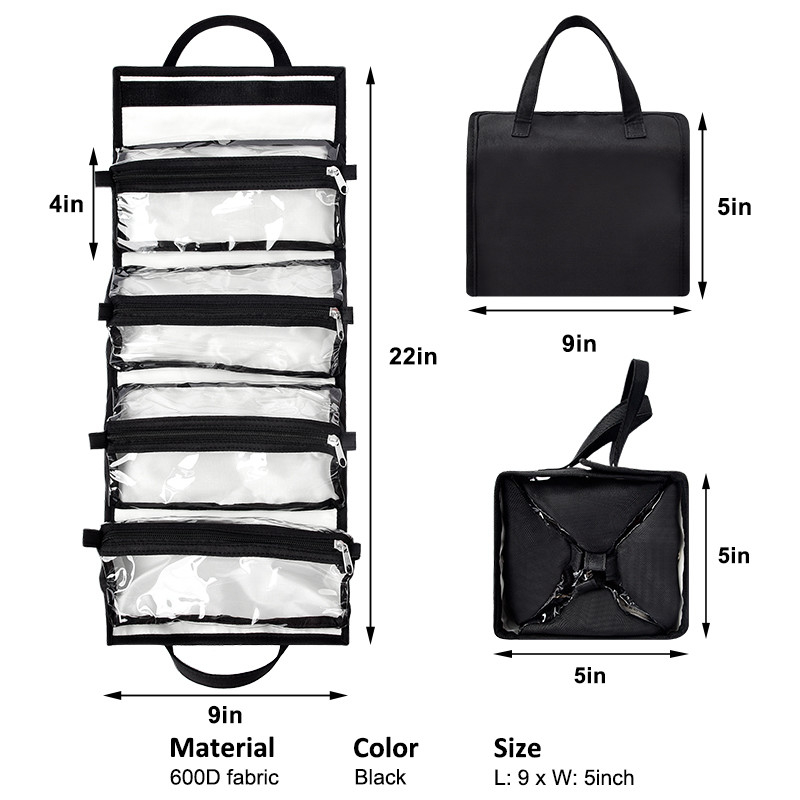 PVC d'attaccatura extra di Bag Separated dell'organizzatore dell'articolo da toeletta di viaggio il grande compone il sacchetto 9X5»