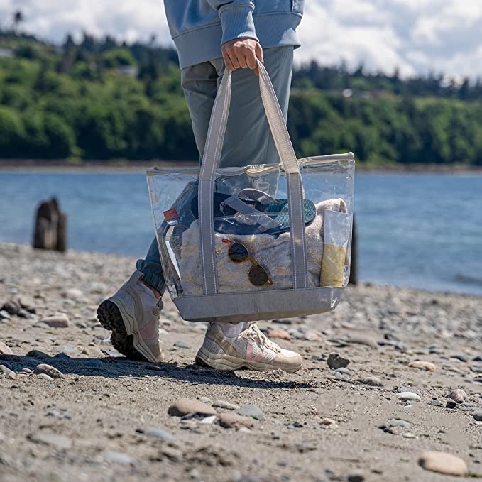 PVC trasparente Tote Bag Stadium Outdoor Beach 14x5x13 del chiaro di Eco trasportatore amichevole dei sacchetti della spesa»