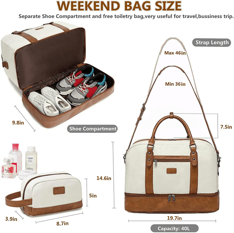 Il viaggio alla moda del Duffel insacca con l'articolo da toeletta 19.7x9.8x14.6 a 19 pollici del compartimento del computer portatile»