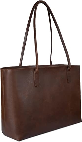 Computer portatile di cuoio Tote Bag, borsa a tracolla dell'elaboratore portatile d'annata dell'ufficio del lavoro 16x21