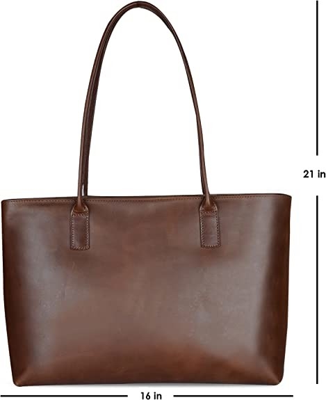 Computer portatile di cuoio Tote Bag, borsa a tracolla dell'elaboratore portatile d'annata dell'ufficio del lavoro 16x21