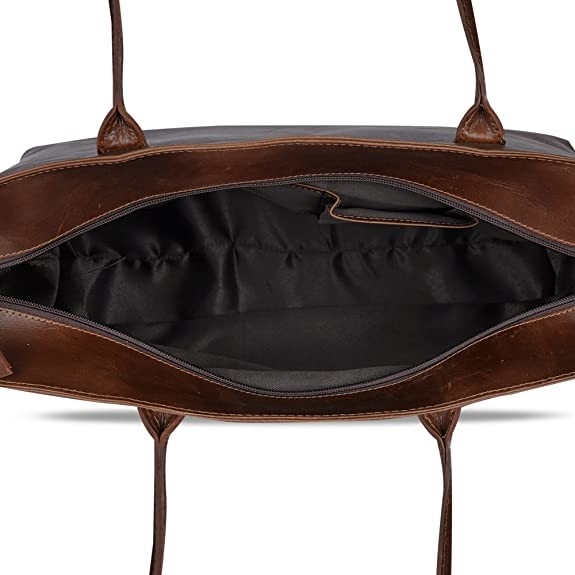 Computer portatile di cuoio Tote Bag, borsa a tracolla dell'elaboratore portatile d'annata dell'ufficio del lavoro 16x21