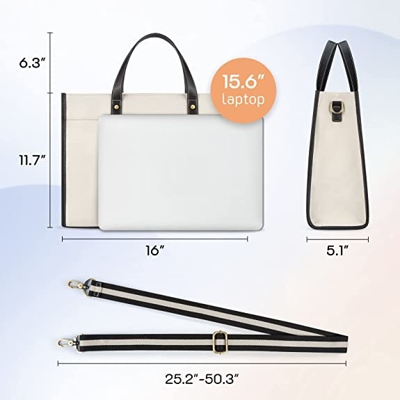 computer portatile Tote Bag, borse a tracolle della tela 16x11.7x5.1 del lavoro per acquisto di viaggio