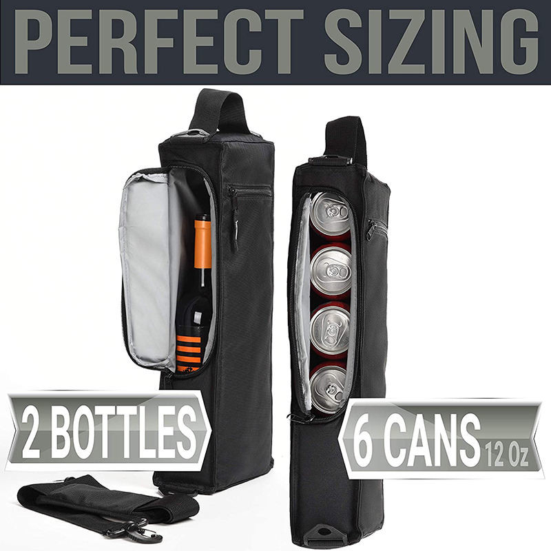 Acque resistenti Isolato Wine Cooler Bag Logo personalizzato Portable Soft 6 Can Golf 6.3x3x16inches
