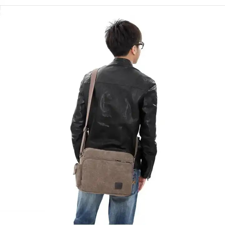 Portable Canvas Offset Print Crossbody Messenger Bag Donna 13,8 x 4 x 10,8 pollici