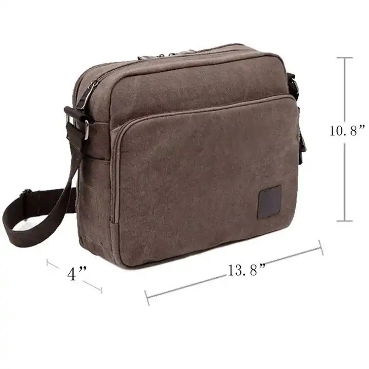 Portable Canvas Offset Print Crossbody Messenger Bag Donna 13,8 x 4 x 10,8 pollici