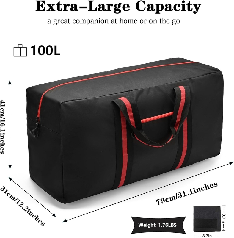 Extra grande, leggero, pieghevole, impermeabile, da notte, borsa da viaggio per weekend, da 100 litri, per uomini e donne