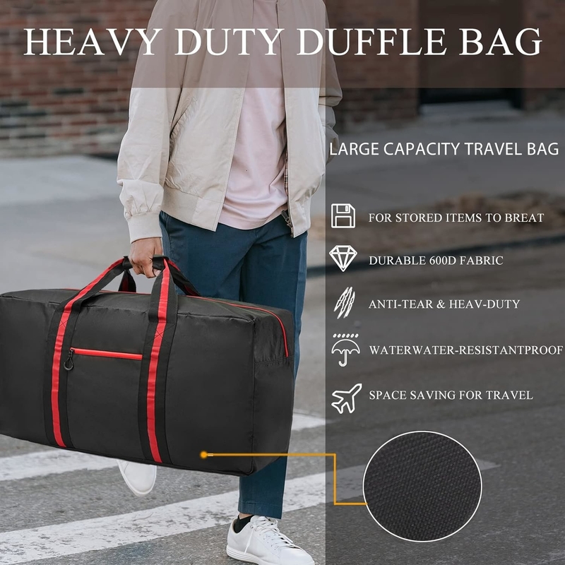 Extra grande, leggero, pieghevole, impermeabile, da notte, borsa da viaggio per weekend, da 100 litri, per uomini e donne