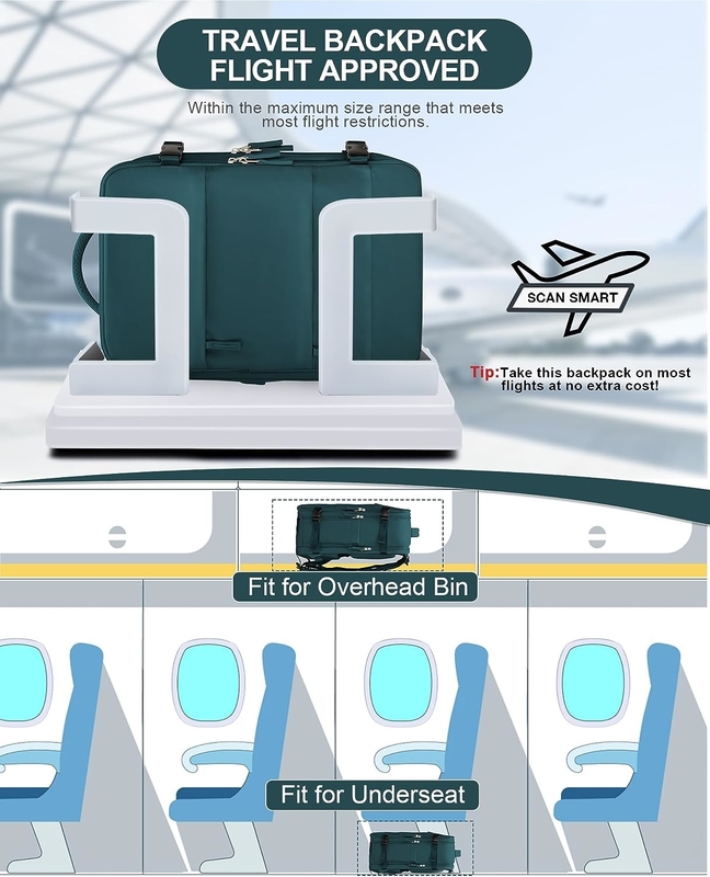 Airline impermeabile approvata Portare un laptop al college escursioni viaggio zaino con porta scarpe per donne uomini