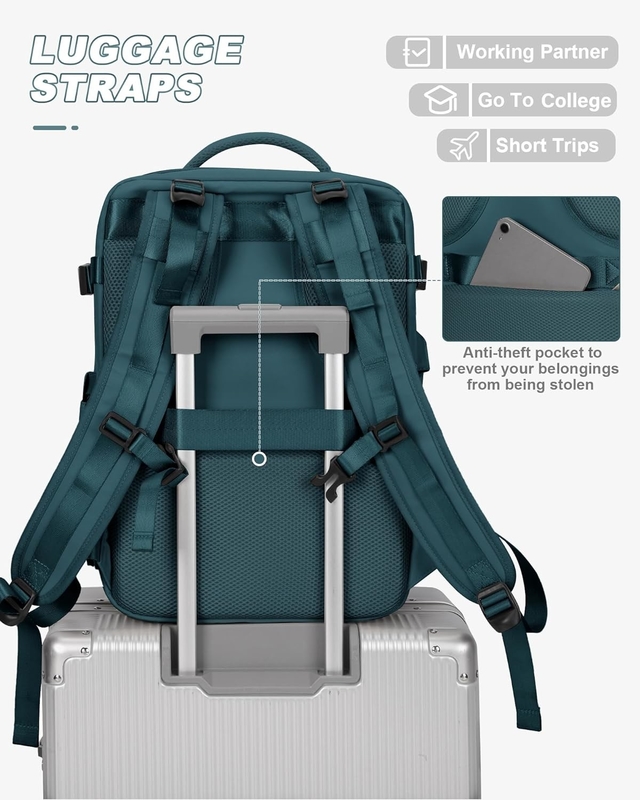 Airline impermeabile approvata Portare un laptop al college escursioni viaggio zaino con porta scarpe per donne uomini