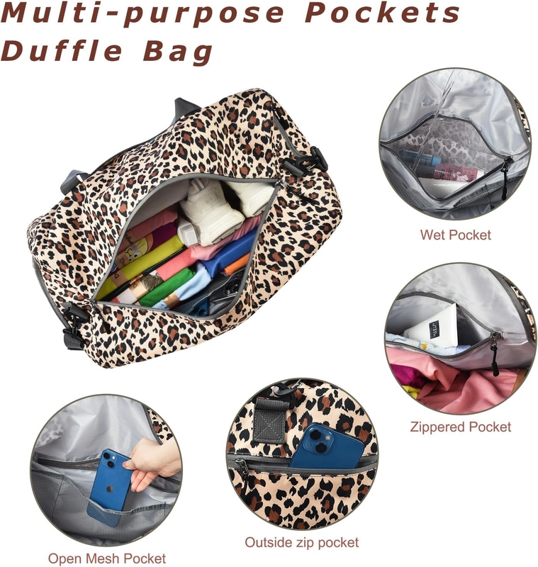 50L ripiegabile grande capacità Weekend Hospital Essentials Overnight Gym Travel Bag con vano scarpe