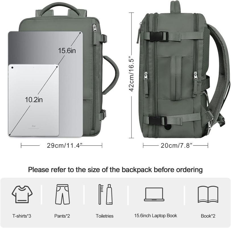 Casual Carry On Bag Bag Bag Bag di viaggio verde oliva con porta di ricarica USB