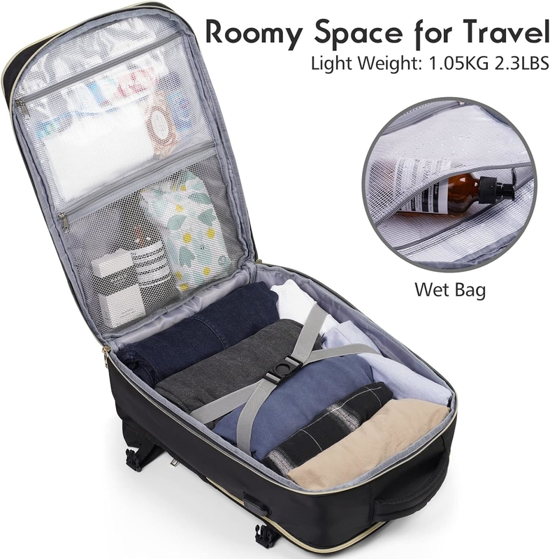 Big Flight Approved Carry On Water Resistant Anti-Theft Casual Travel Bag Fit Laptop da 17 pollici con porta di ricarica USB
