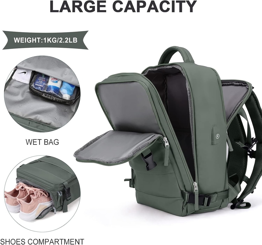 Large Carry On Outdoor Waterproof Hiking Sports Casual Daypack Borsa da viaggio con vano scarpe indipendente