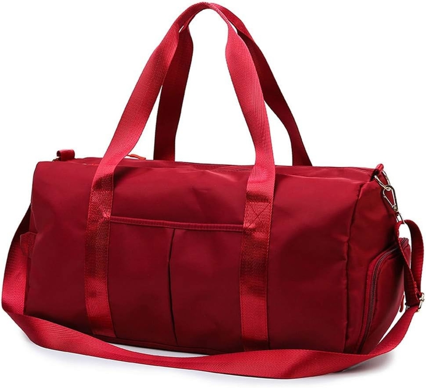 Red Large Sports Gym Weekend Training Swim Yoga Sacchetto da viaggio con tasca bagnata e vano scarpe