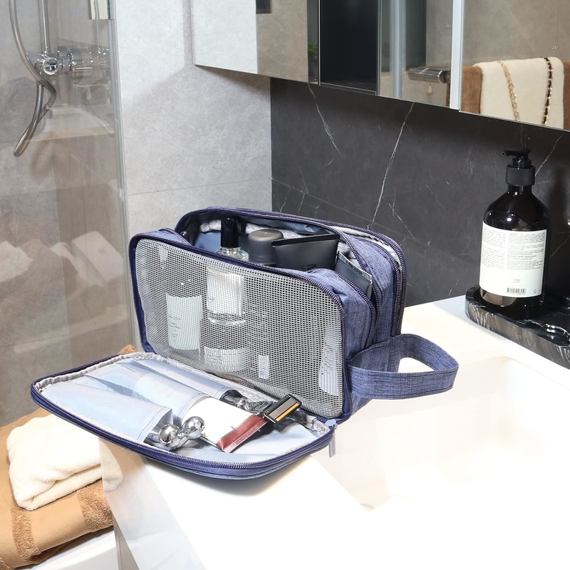 Navy Blue Organizzatore di articoli igienici resistenti all'acqua Dopp Kit Borsa da viaggio per gli accessori di viaggio Toilet