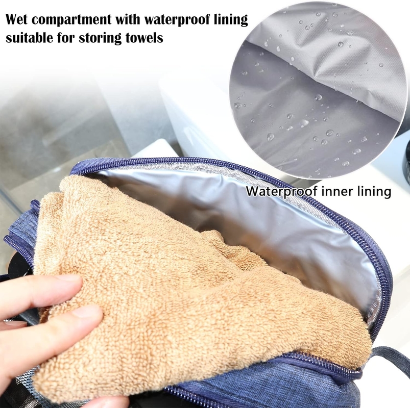 Navy Blue Organizzatore di articoli igienici resistenti all'acqua Dopp Kit Borsa da viaggio per gli accessori di viaggio Toilet