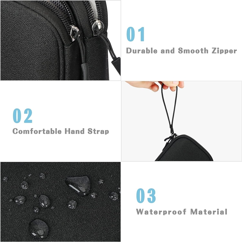 Acqua resistente doppi strati organizzatore di cavi tutto in uno borsa di accessori elettronici