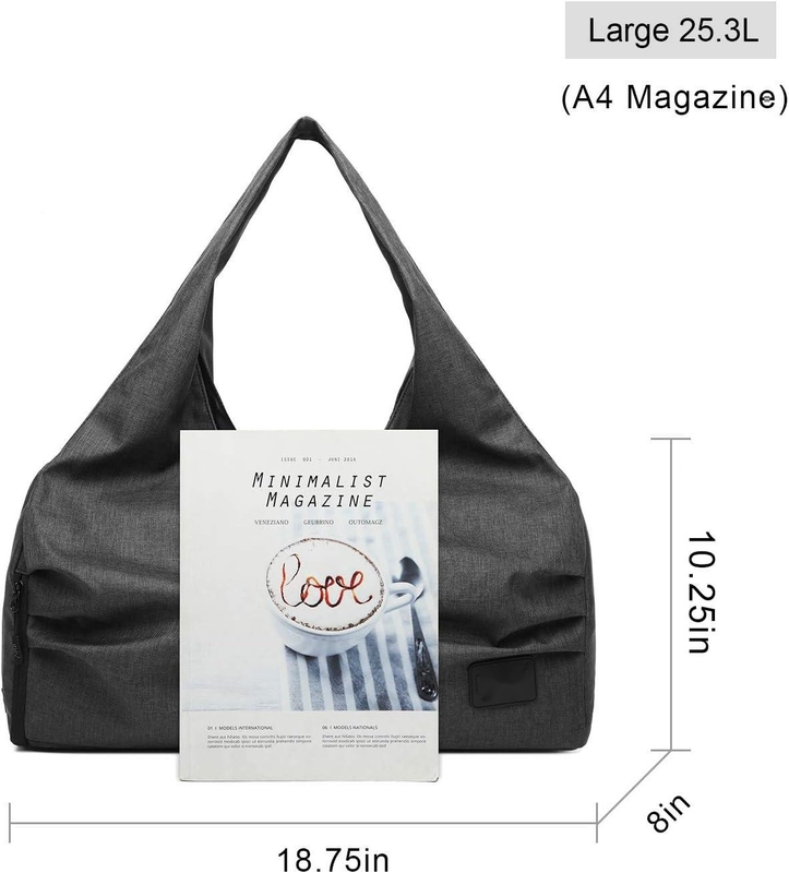 Poliestere nero Yoga Gym Sport Borsa da viaggio con tasche di stoccaggio asciutto bagnato