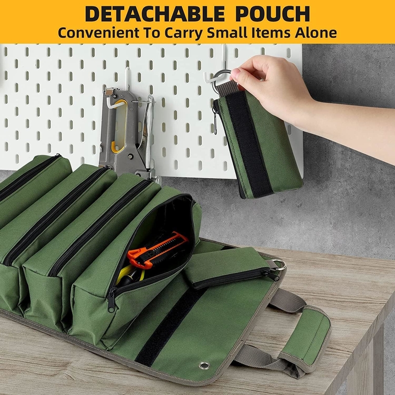 Verde impermeabile pesante attrezzo portatile sacchetto a sfoglio sacchetto a cerniera staccabile per uomini donne