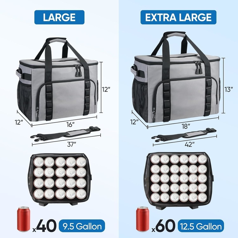 Extra Large 40/60 Can Volume Soft Leakproof Beach Camping Kayaking Road Trips Custom Travel Cooler Bag
