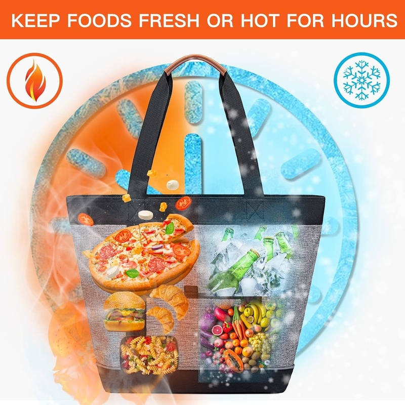 Trasporto grande isolato riutilizzabile alimentari Tote Picnic Custom Travel Cooler Bag per cibo freddo o caldo