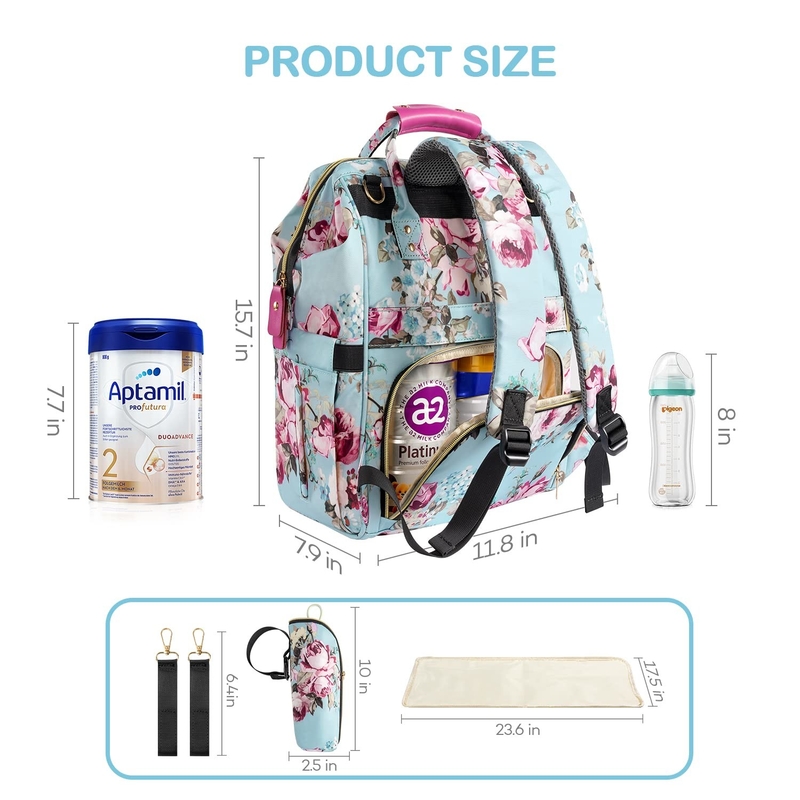 Grande capacità impermeabile resistente multifunzione Nappy Custom Travel Diaper Bag per mamma e papà