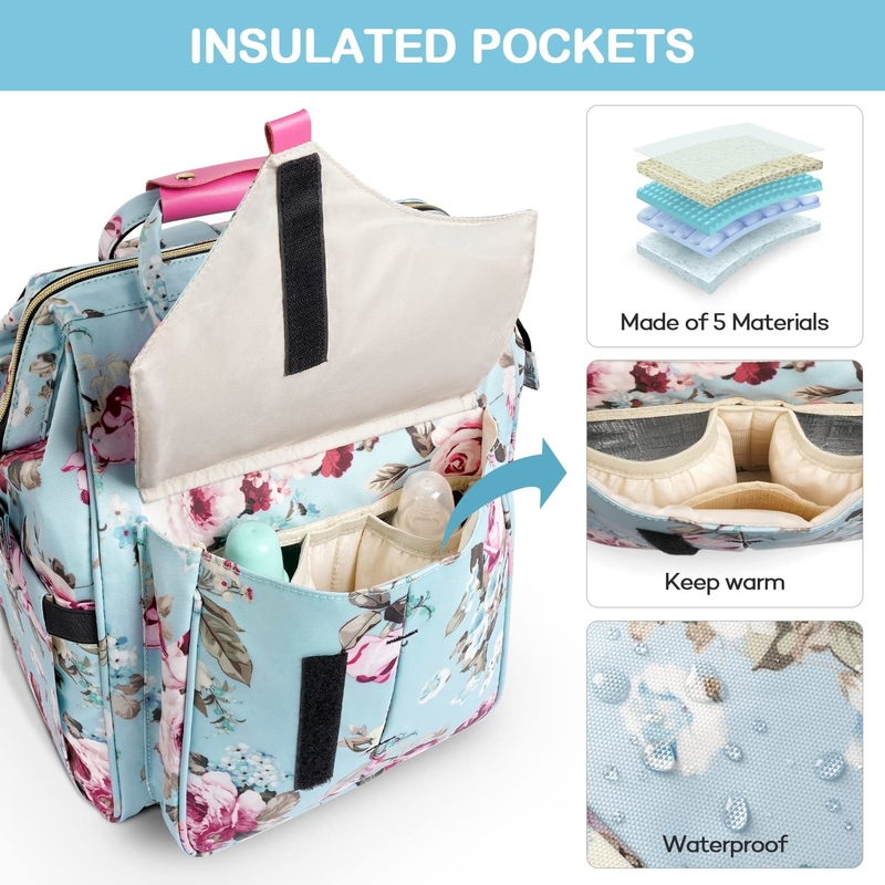 Grande capacità impermeabile resistente multifunzione Nappy Custom Travel Diaper Bag per mamma e papà
