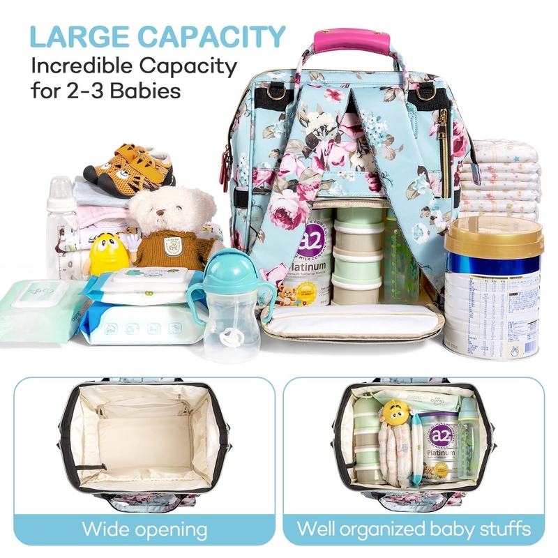 Grande capacità impermeabile resistente multifunzione Nappy Custom Travel Diaper Bag per mamma e papà