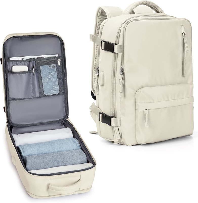 Beige Large Airline approvato Carry On impermeabile lavoro d'affari borsa da viaggio personalizzata per donne uomini