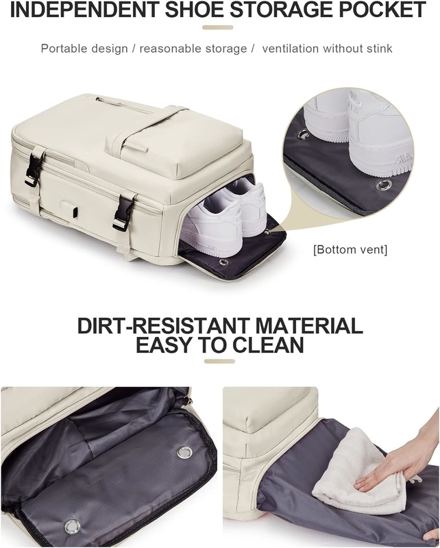Beige Large Airline approvato Carry On impermeabile lavoro d'affari borsa da viaggio personalizzata per donne uomini