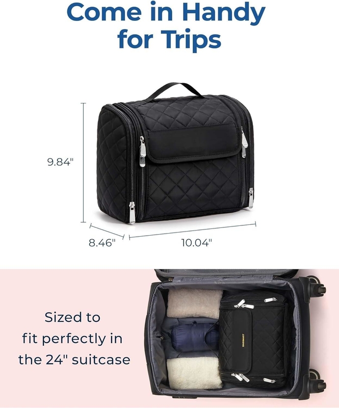 Portable Cosmetic Large Capacity Door Room Essentials Custom Travel Bag con gancio appeso