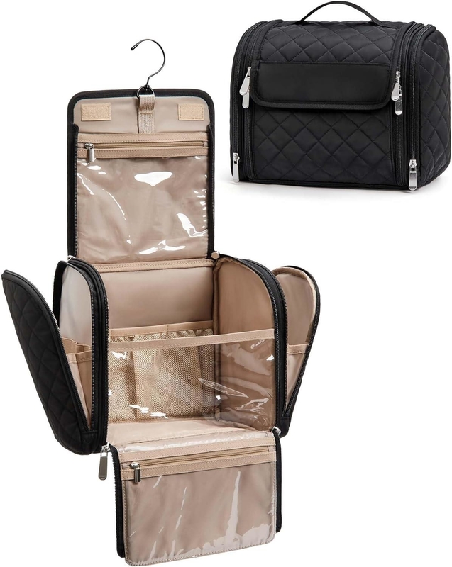 Portable Cosmetic Large Capacity Door Room Essentials Custom Travel Bag con gancio appeso