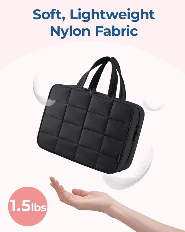 Black Large Carry-on Accessori di viaggio Essentials Puffy Makeup Cosmetico Custom Travel Bag con organizzatore di gioielli